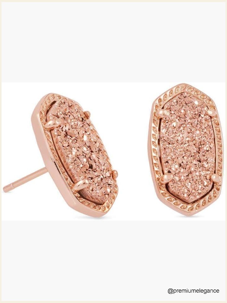 Stud Earrings, Kendra Scott Signature Silhouette, Rose Gold Plated Brass